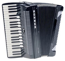 HOHNER AMICA IV 120 BLACK PIANO ACCORDION WITH CASE