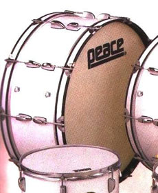 PEACE 26 x 10 Marching Bass Drum 20 Lug.