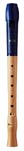 MOECK 023 FLAUTO 1+ SOPRANO RECORDER DOUBLE HOLES ROYAL BLUE HEAD MAPLE