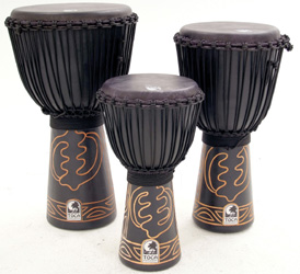 TOCA 10inch Carved Black Mamba Djembe