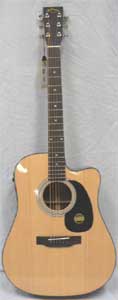 ARIA AC/EL CUTAWAY DREADNOUGHT ACOUSTIC GUITAR - NATURAL