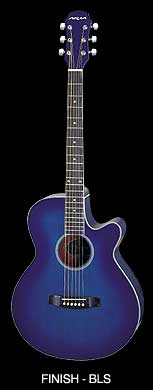 ARIA AC/EL SMALL BODY GUITAR - BLUE