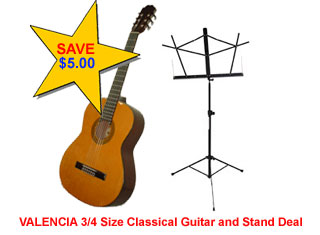 VALENCIA 3/4 CLASSICAL GUITAR SUPER STUDENT PACK 1