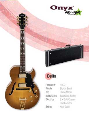 ONYX FULL BODY JAZZ EL 'DELTA' ELECTRIC GUITAR
