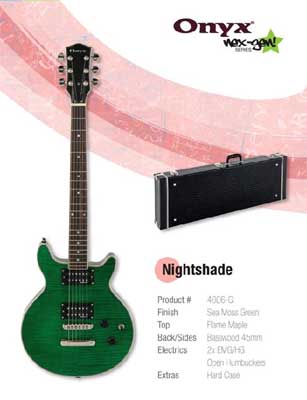 ONYX EL 'NIGHTSHADE' MOSS GREEN ELECTRIC GUITAR