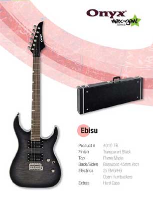 ONYX EL 'EBISU' ELECTRIC GUITAR BLACK TRANSPARENT