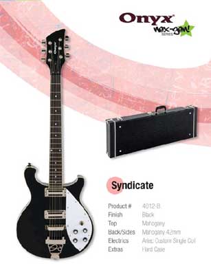ONYX EL 'SYNDICATE' ELECTRIC GUITAR BLACK