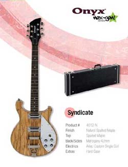 ONYX EL 'SYNDICATE' ELECTRIC GUITAR NATURAL SPALTED