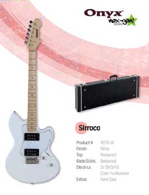 ONYX EL 'SIRROCO' ELECTRIC GUITAR WHITE