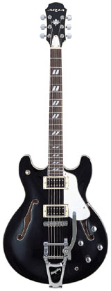 ARIA TA80BK SEMI-ACOUSTIC ELECTRIC GUITAR WITH CASE